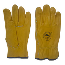 Cow Grain Leather Working Driving Gloves for Drivers